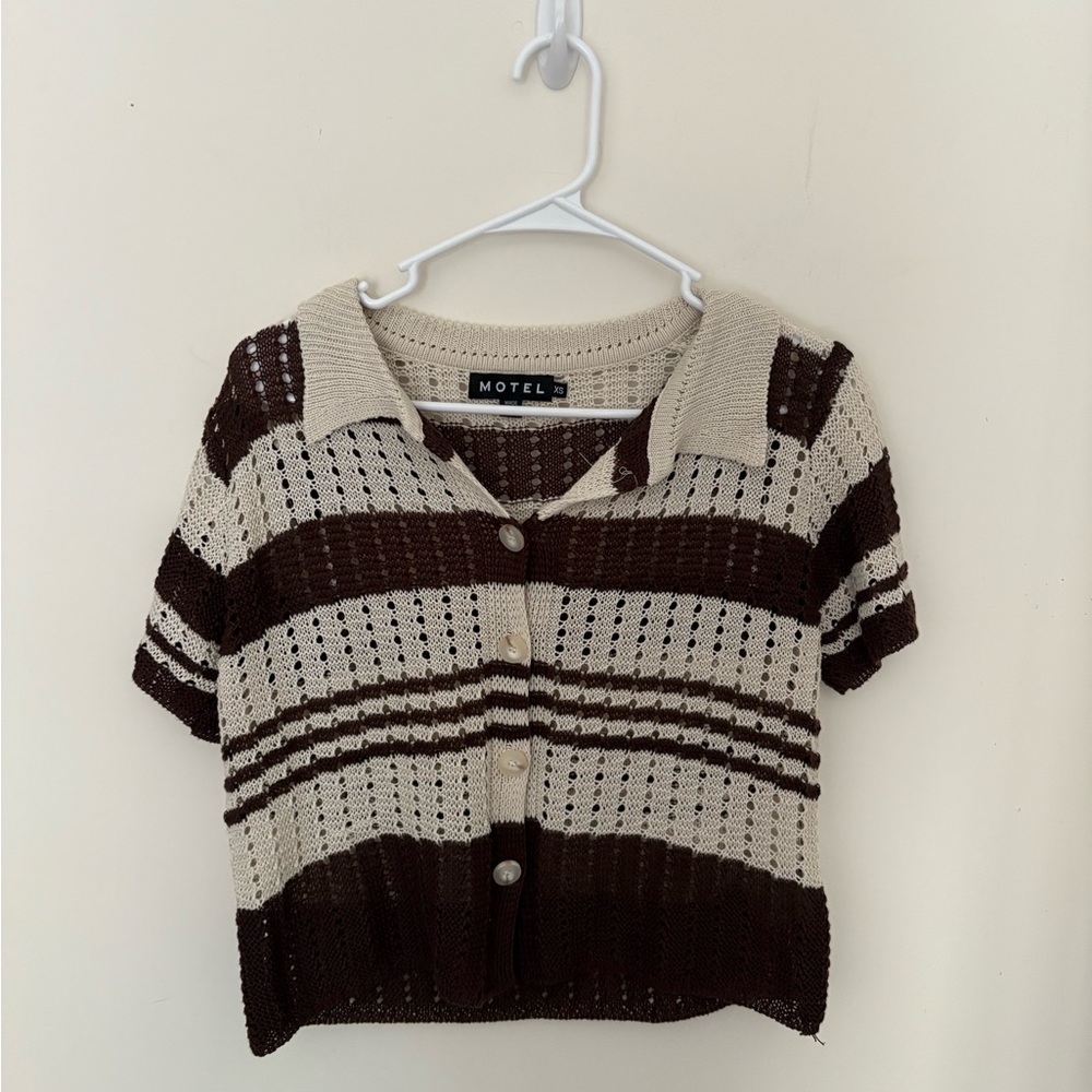 Motel Rocks striped button top